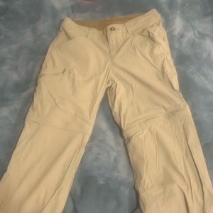 Cream patigonia pants, small, can be turned into shorts